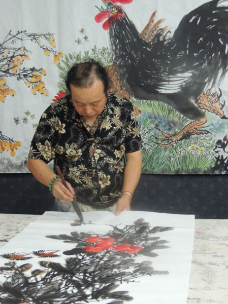 花鸟画家山湘子参加笔会