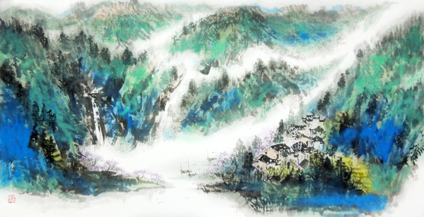青绿山水画家顾大明佳作赏析