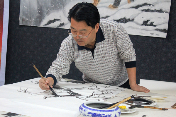 傅书中笔会作品《胡杨秋浓》