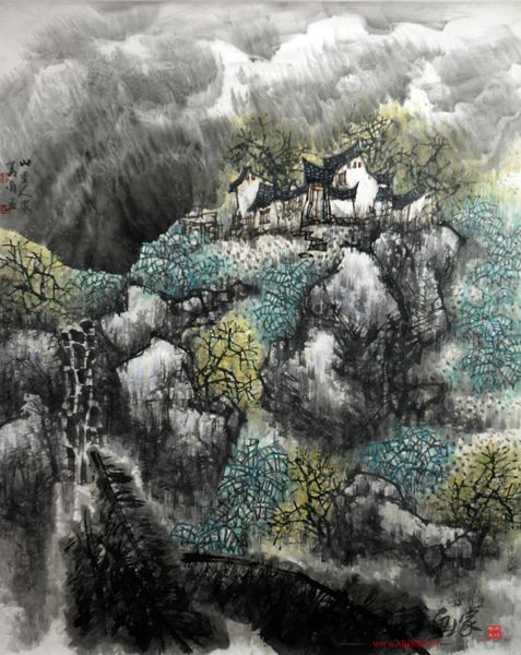 精湛笔墨绘野山暮韵小议葛伟山水艺术