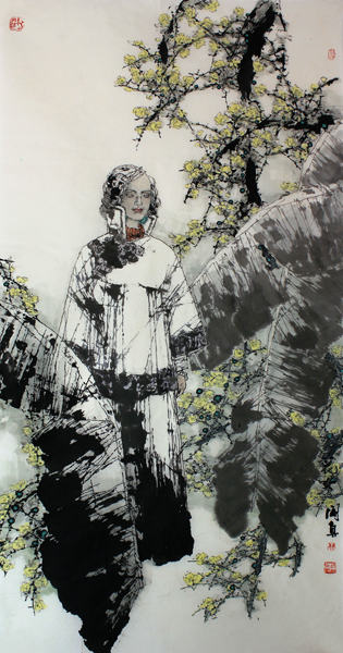 签约画家阎真人物作品欣赏