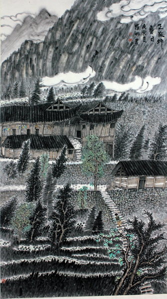 朴拙静逸山乡情——罗彬山水画作品欣赏