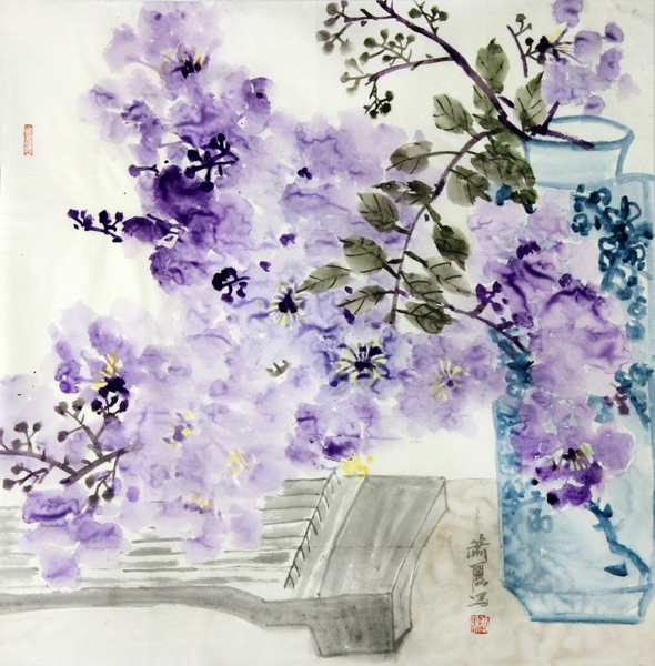 画面中尽显温暖之姿——萧丽花鸟画赏析
