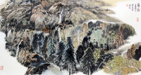 泼墨泼彩绘出山水奇峰——画家贺万里国画作品