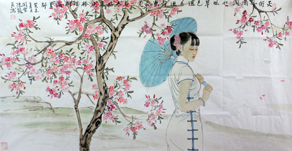温婉之笔绘民国柔情——陈苏民画作欣赏