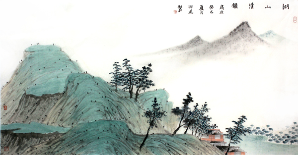 青山绿水怡人情——邵连山水画欣赏
