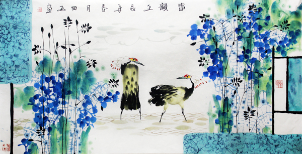 吴田玉花鸟画欣赏
