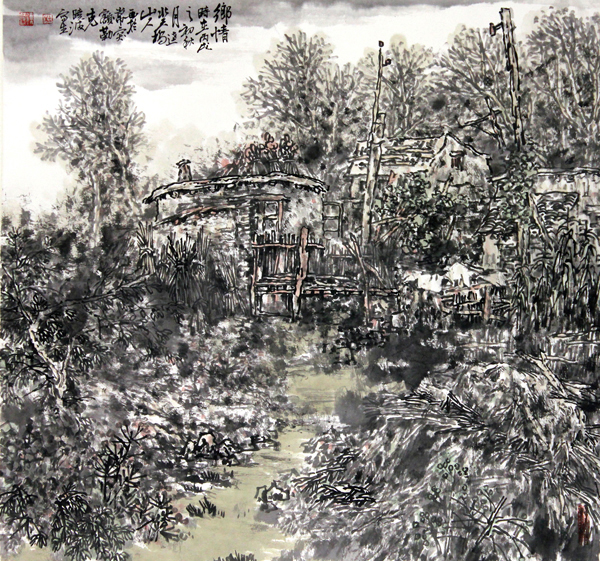 松木袅袅掩柴扉——成功美术馆网拍2杜晓波国画作品赏析