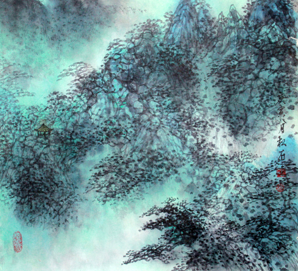 青山绿水好风光——成功美术馆网拍2期胡松石国画作品赏析
