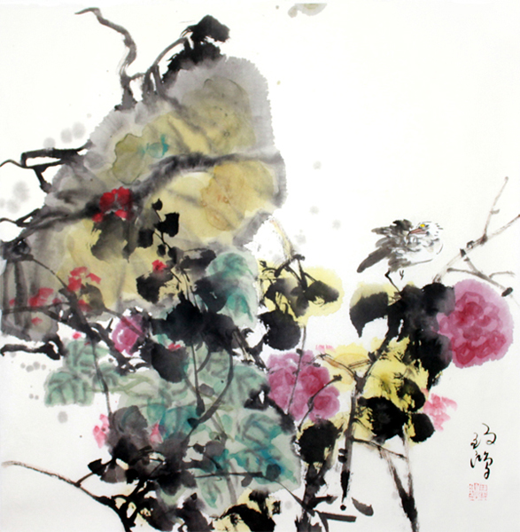 花开红树乱莺啼——成功美术馆网拍2期田致鸿国画作品赏析