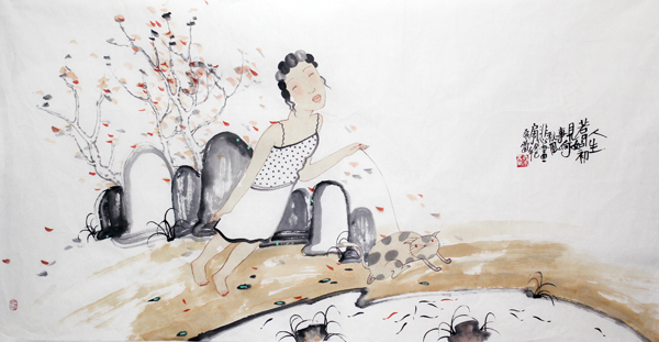 新妆宜面下朱楼——桑蕾画笔下的女性人物欣赏