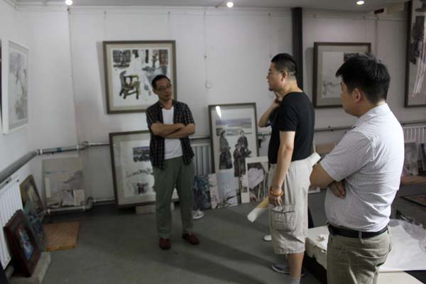 甘肃成功书画艺术研究院代表今在北京饮鹿池艺术园参观考