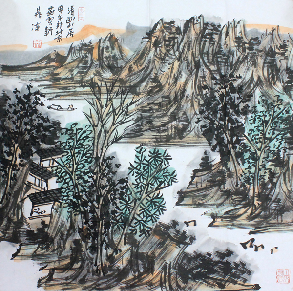 粗犷线条中的山水新境界——浅析晁海山水画作