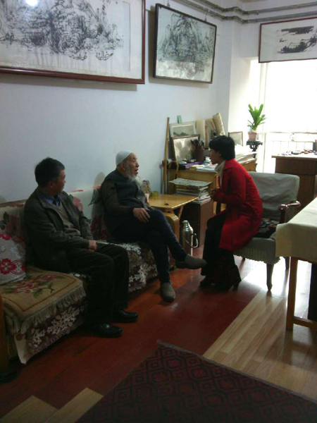 《当代书画家》主编等拜访我省国画大师马西园先生