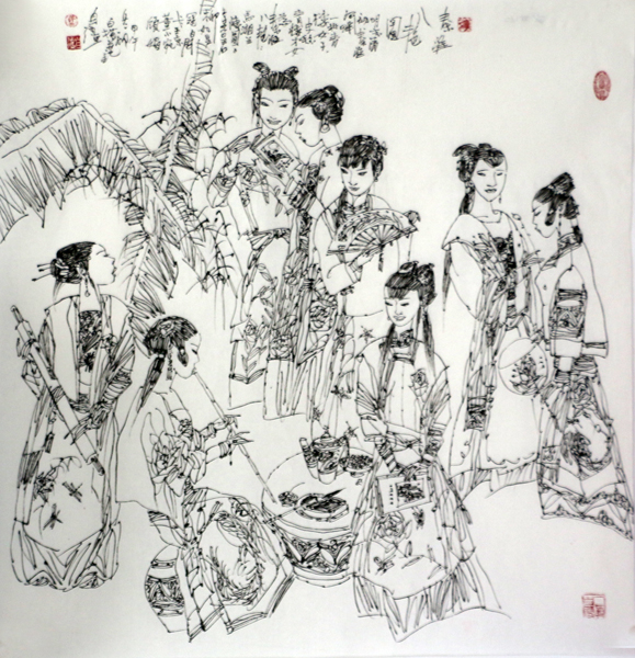 马自强最新白描人物画作欣赏
