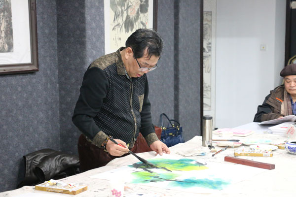 苏继海笔会创荷花佳作