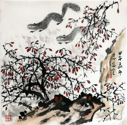 成功书画网（微）拍第十八期——乔亚丁花鸟作品赏析