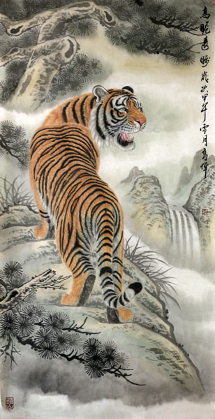 妙笔绘雄风 虎啸风云起 ——高伟工笔花鸟新作赏析