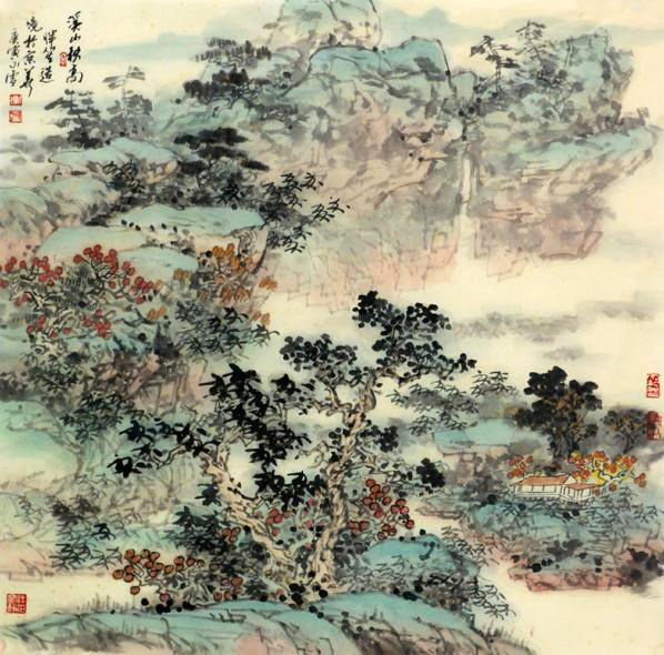 南恽笙山水作品《溪山秋高》再次参拍成功书画网（微）拍