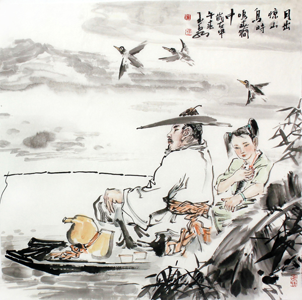李玉泉《月出惊山鸟》参拍成功书画网（微）拍第二十二期