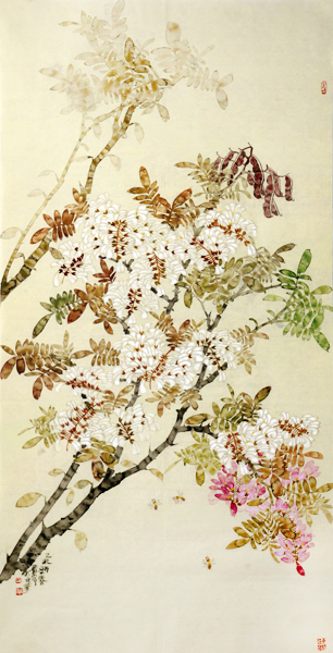 以槐抒怀——画家荆贵家工笔槐花新作赏析