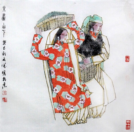 马西光画作《火焰山下》入成功书画网（微）拍第二十五期
