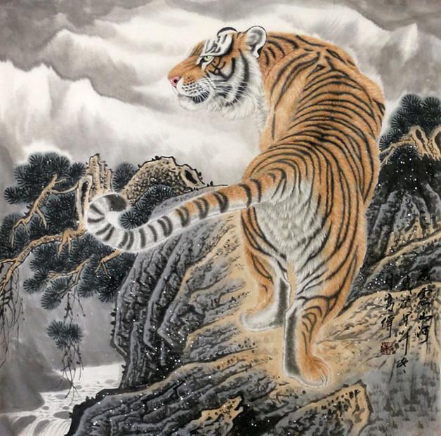 高伟花鸟作品《威震山河》入成功书画网（微）拍第二十八