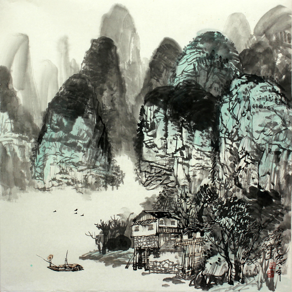水墨氤氲中的桂林山水——莫雨根水墨绘画漫谈