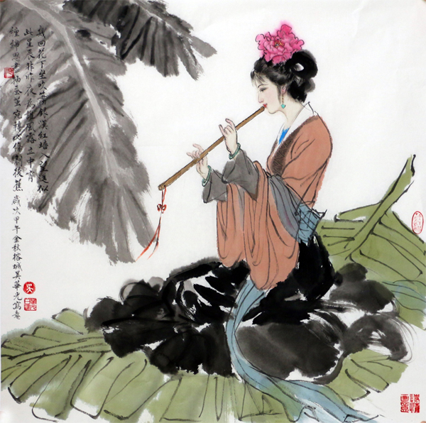 吴华光人物画作入成功书画网（微）拍第三十一期