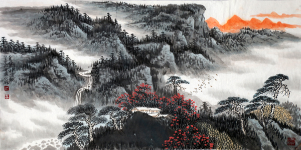 湖南美协理事何仁诰山水画新作将在《当代书画家》发表