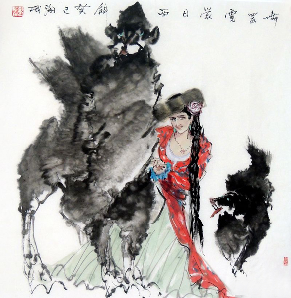 武海成画作入展“水墨西部·当代西部风情题材馆藏国画作