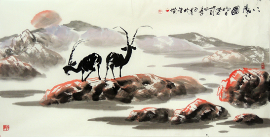 白墨画作入展“水墨西部·当代西部风情题材馆藏国画作品