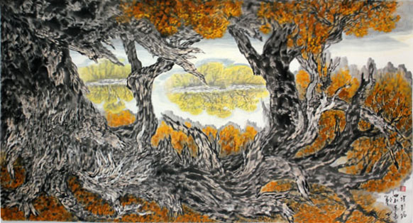 张凌超“水墨西部·当代西部风情题材馆藏国画作品双线联