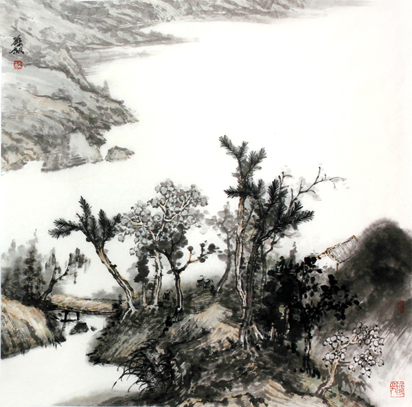 孙剑山水画入成功书画网（微）拍第三十五期拍卖