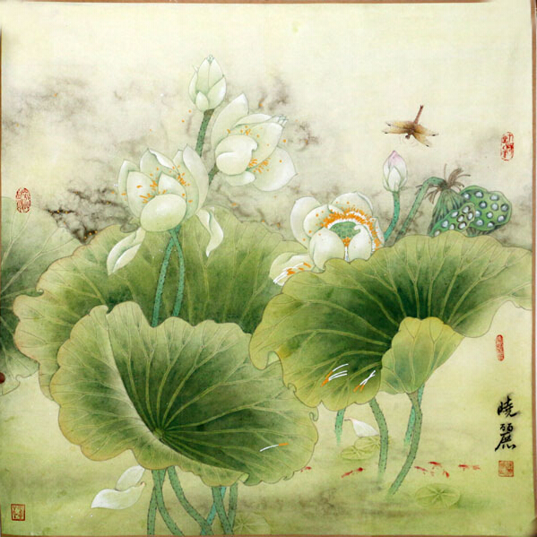 徐晓丽工笔荷花入成功书画网（微）拍第三十六期拍卖