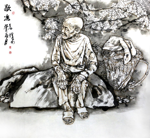 姜耀南画作《歇凉》入成功书画网（微）拍第三十七期拍卖