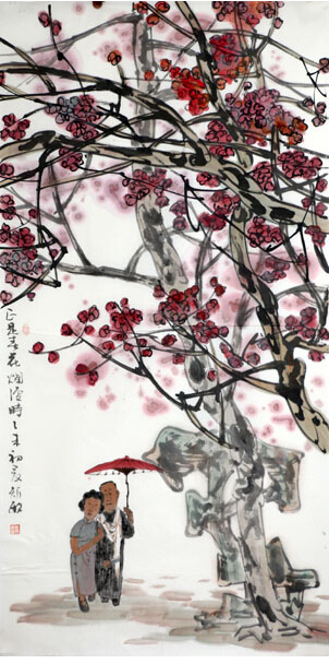 周矩敏画作《正是春花烟冷时》入成功书画网（微）拍第三
