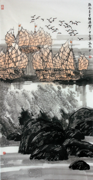 广东美协副主席冯兆平画作入“山河墨韵”国画双线联展