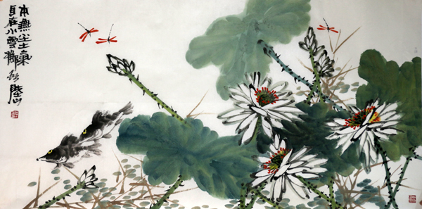 陆山花鸟作品入拍成功书画网（微）拍第四十一期拍卖