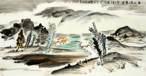 罗治安山水画作入成功书画网（微）拍第四十一期拍卖