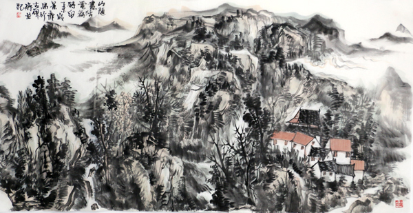 河北美协副主席颜景龙画作参加“水墨乡情&#8226;线上线下