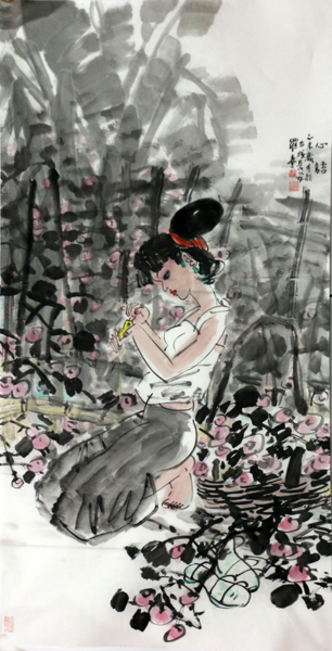 罗宁人物画首次上拍成功书画网（微）拍