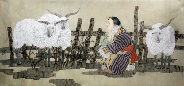 苏童工笔人物画作入成功书画网（微）拍第四十六期