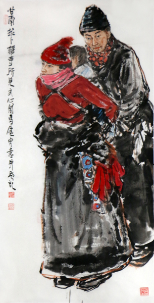 马健水墨人物画欣赏