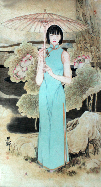 清扬婉兮——成功书画网（微）拍第四十八期张思俭工笔赏