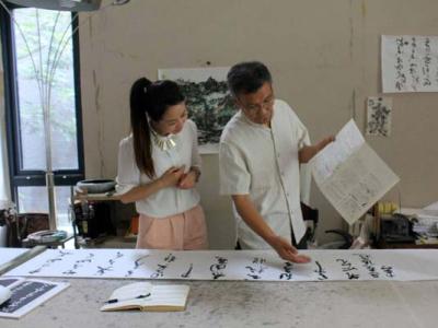 甘肃成功书画艺术研究院代表拜访书画艺术家初中海