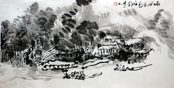 马西园画作《雨后》入成功书画网（微）拍第六十五期