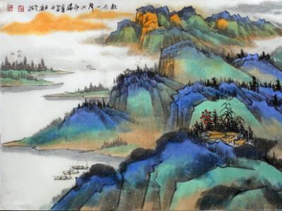 满腔热忱绘就青山绿水——何仁诰山水画佳作亮相"2018鄂尔多斯艺术品