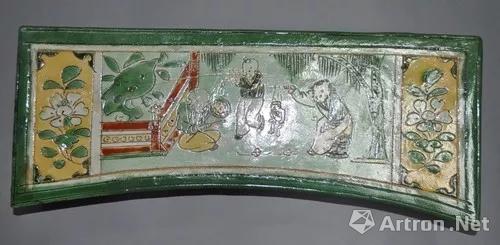 三彩童子傀儡戏枕(枕面)