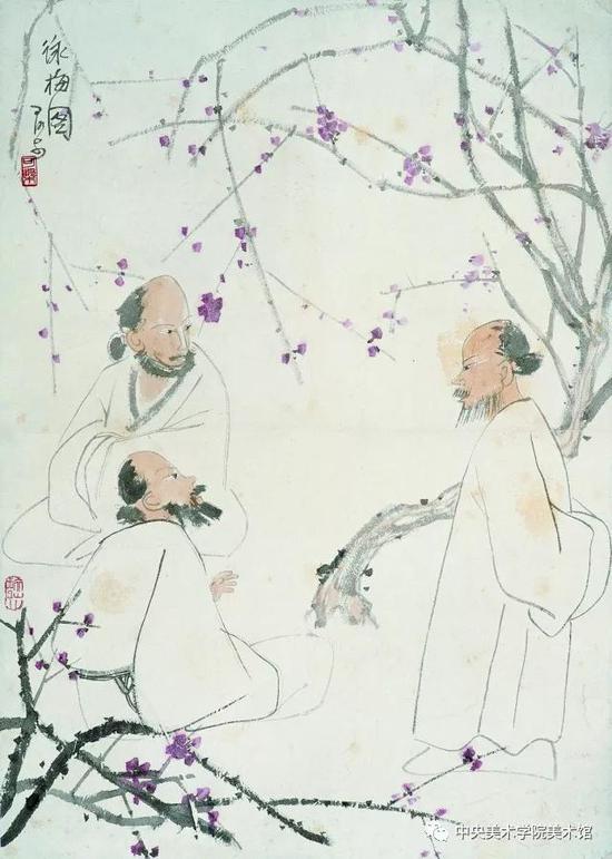 李可染  咏梅图  纸本设色  69×49cm  20世纪  中央美院美术馆藏